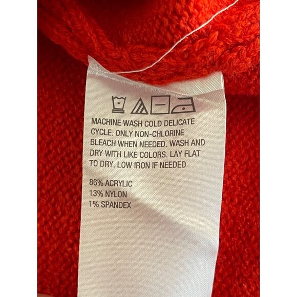 G By Giuliana Red Turtleneck Sweater Women S, Ribbed Sleeves & Asymmetrical Hem - Picture 4 of 16